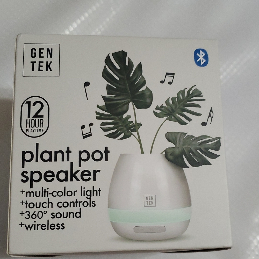 Plant pot multicolored light wireless speaker new